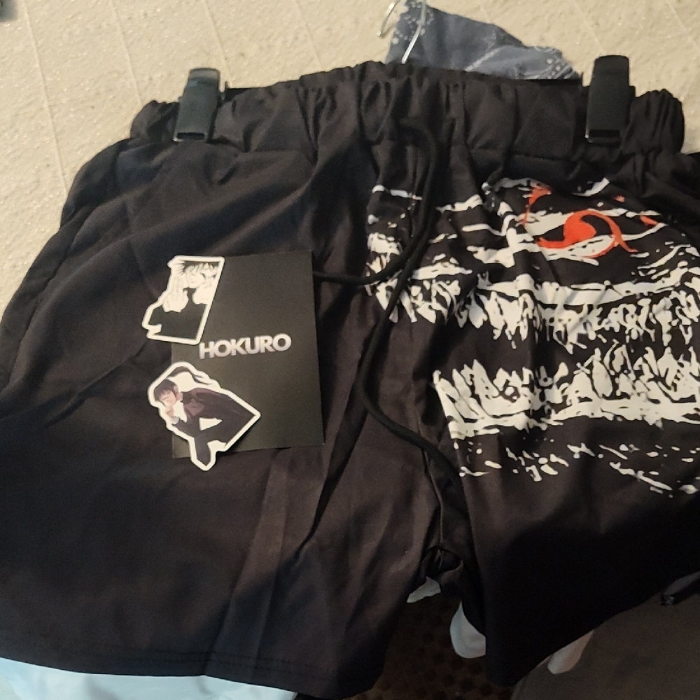Black and White Graphic Shorts